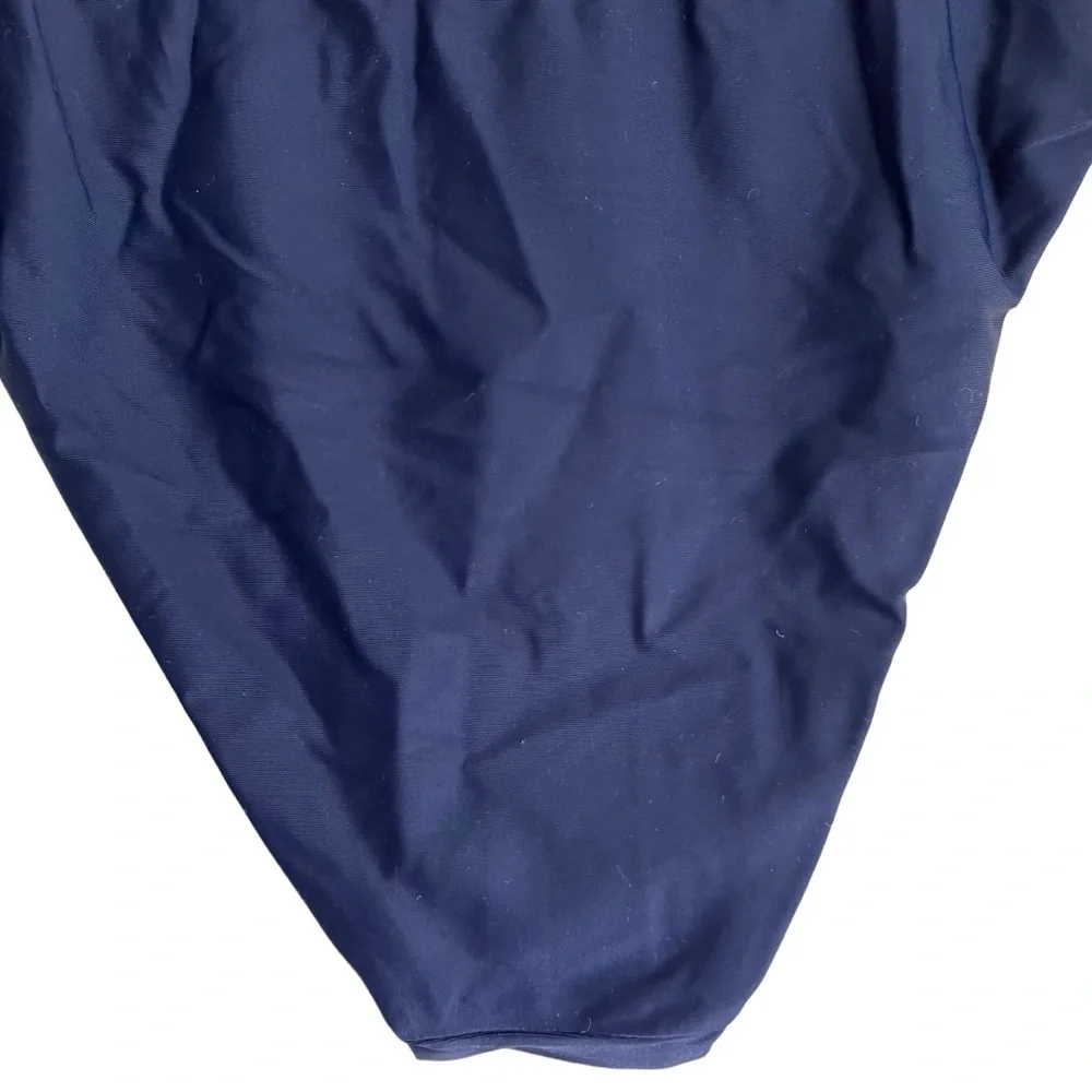 NWT J. Crew Navy Blue Curved Waist Cheeky Bikini Bottoms Minimalist Sz M